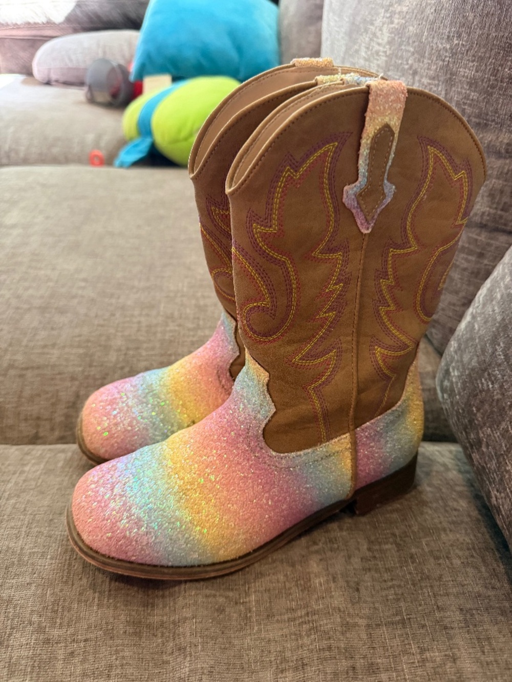 Girls glitter cowboy boots Size 3Y